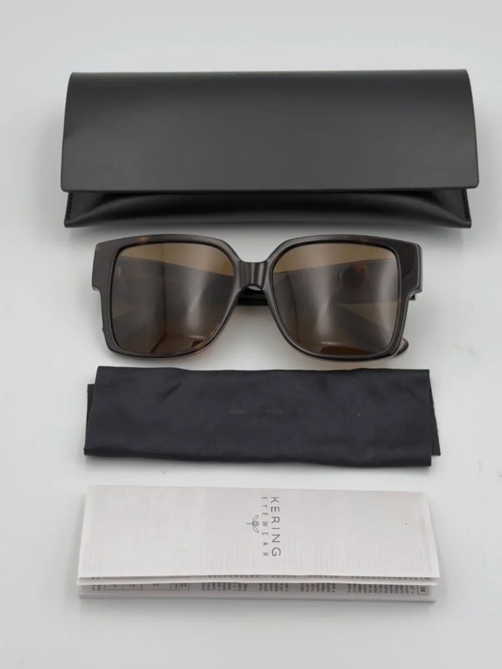 Saint Laurent SL M9 003 55mm Havana Brown Square Sunglasses YSL w/ Case
